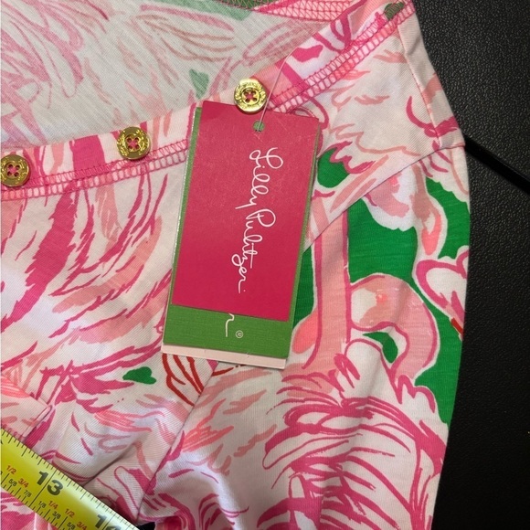 LILLY PULITZER Womens XS Pink Colony Flamingo Print Cotton Palmetto Shif… - Picture 8 of 9